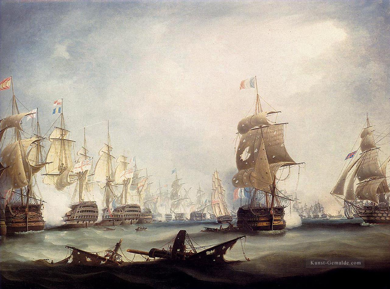 Die Schlacht von Trafalgar 1805 Kriegsschiffe Ölgemälde